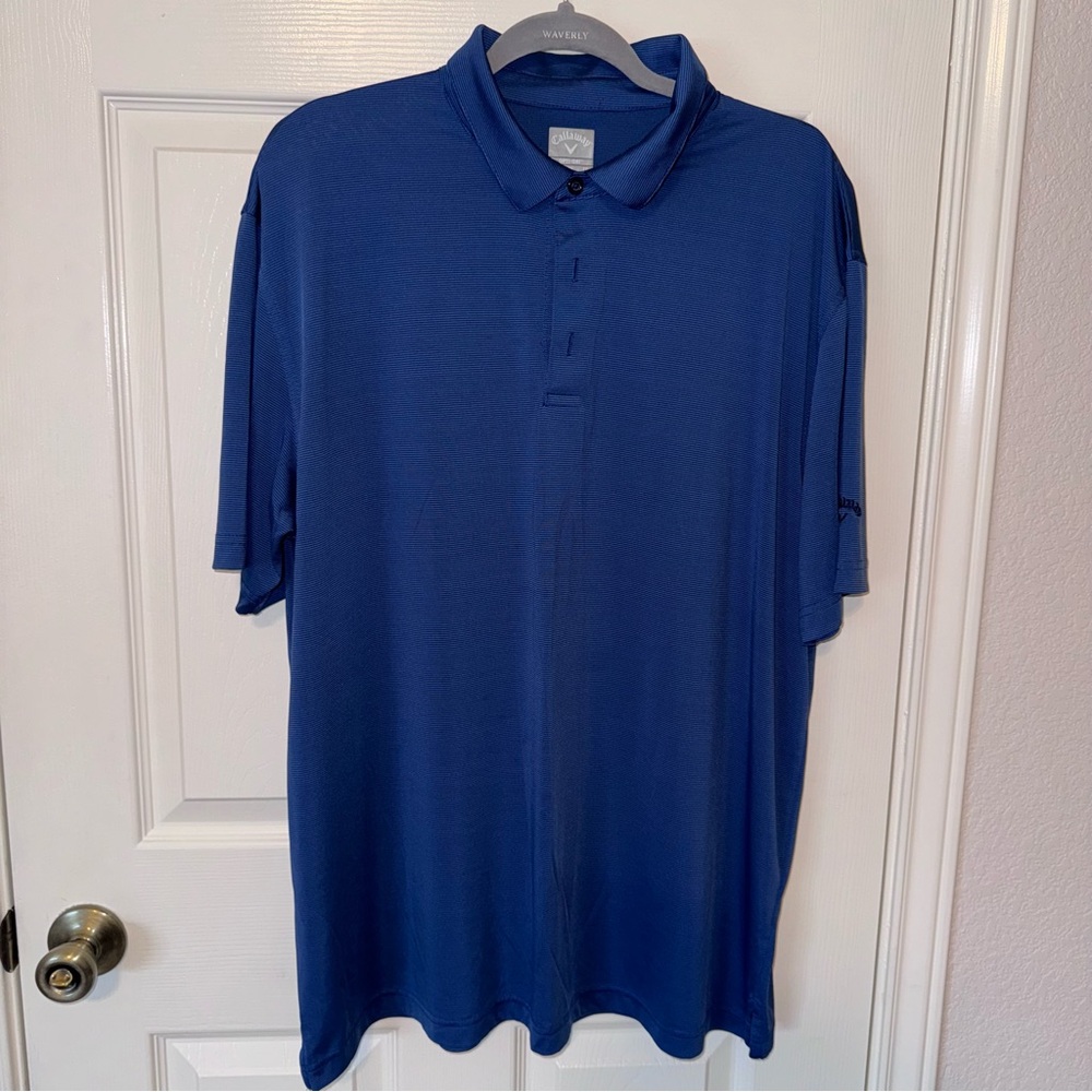 NWOT Men’s Callaway Opti-Dri Polo Shirt XL Blue Golf Golfer Casual Mens
